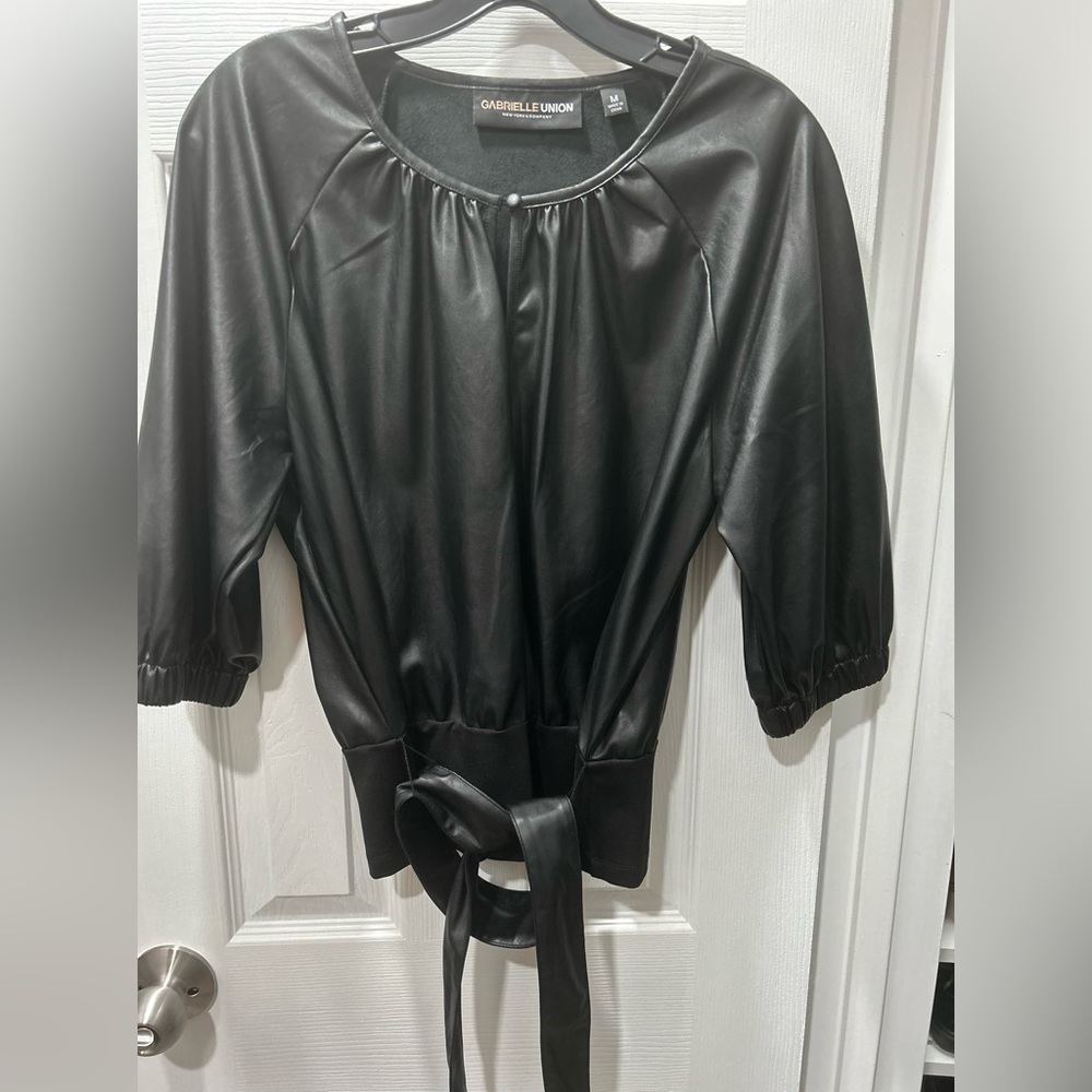 Gabrielle Union “faux Leather” top.